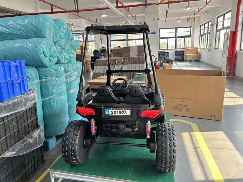 Ride-on electric UTV for children, Buggy XXL, for 4 children, 400W, 24V, 14Ah, premium equiped, roof version, full black [1]