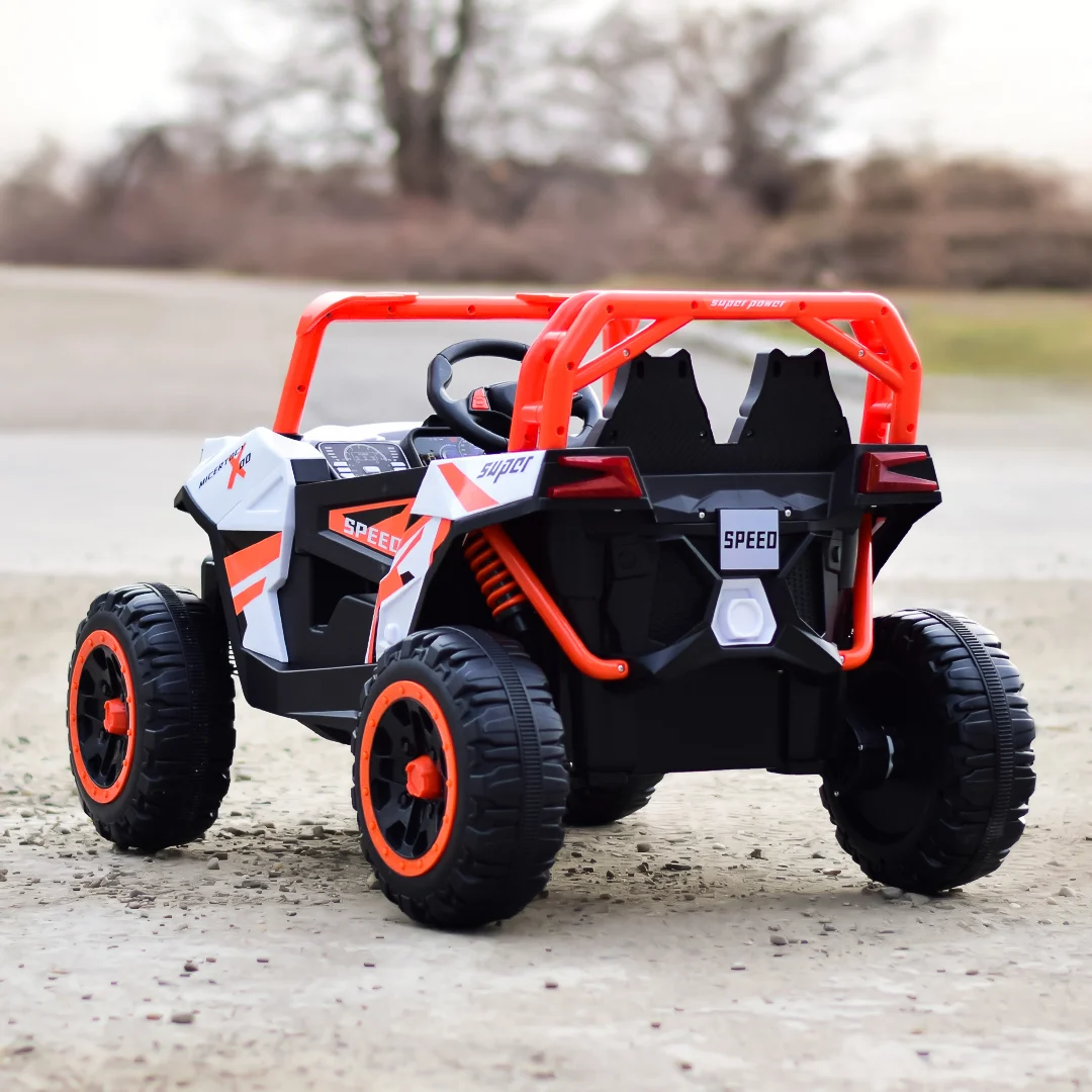 Electric ride-on UTV for children, RSR, 4x4, 120W-12V, soft EVA wheels, ecological leather seat, orange [5]