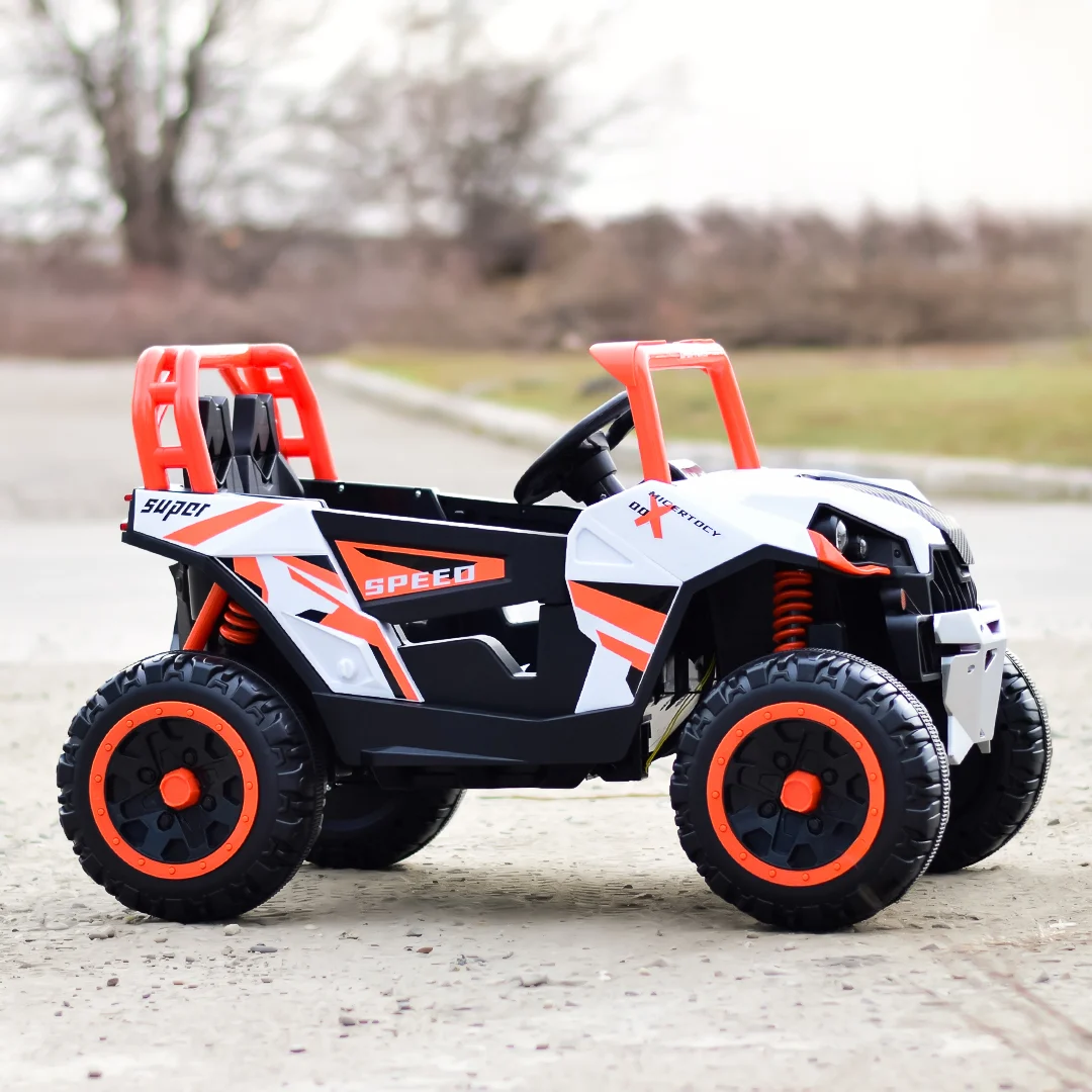 Electric ride-on UTV for children, RSR, 4x4, 120W-12V, soft EVA wheels, ecological leather seat, orange [4]