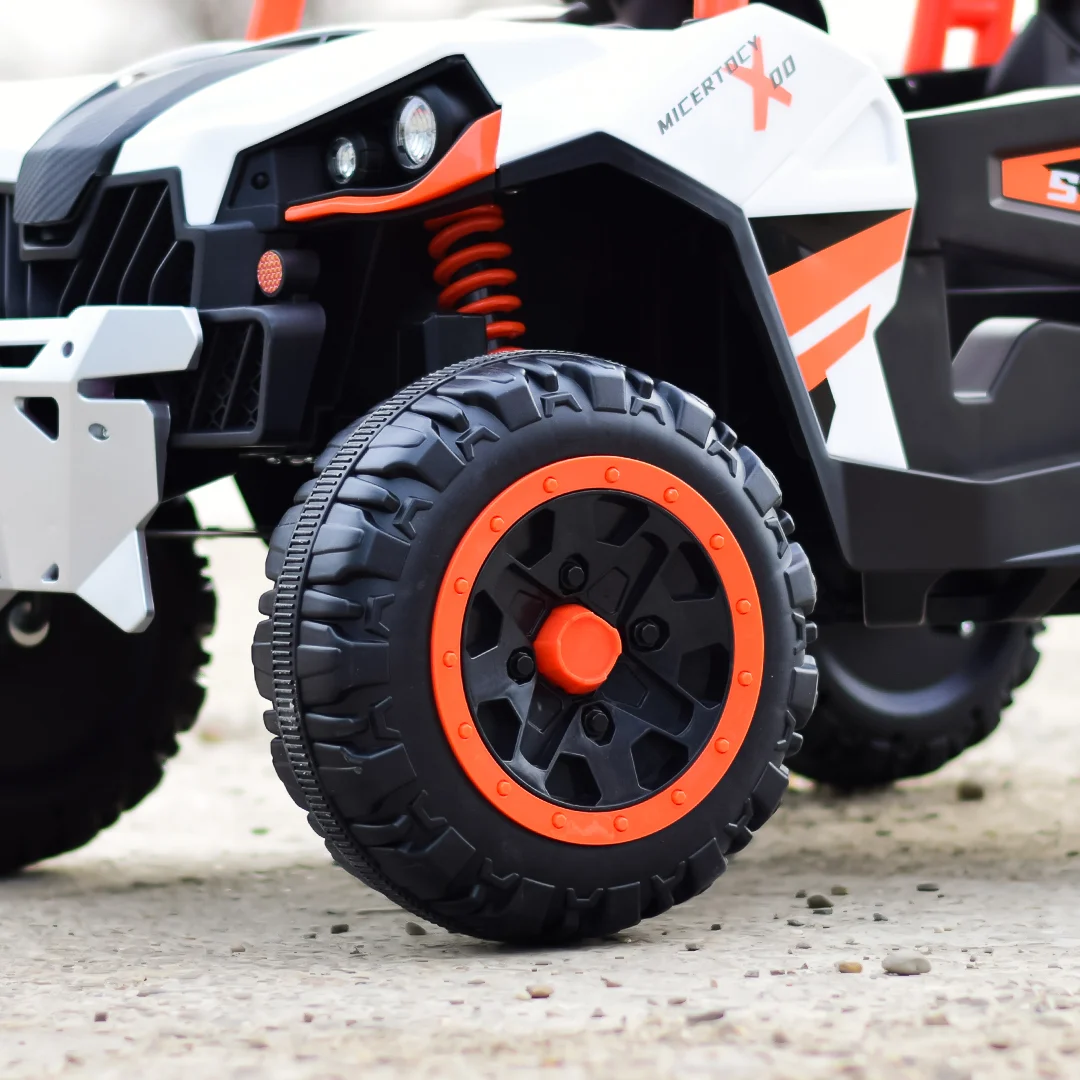 Electric ride-on UTV for children, RSR, 4x4, 120W-12V, soft EVA wheels, ecological leather seat, orange [2]
