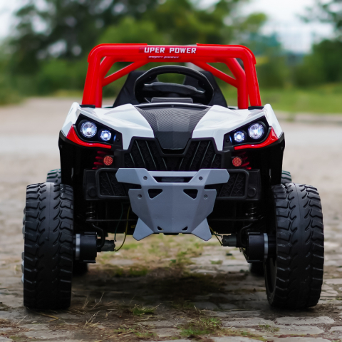 Electric ride-on UTV for children, RSR, 4x4, 120W-12V, soft EVA wheels, ecological leather seat, red [1]