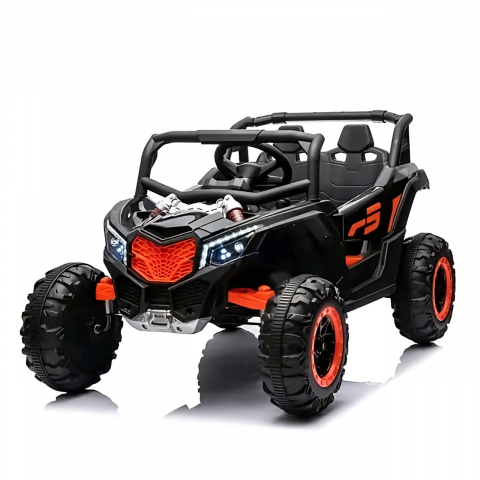 Ride On ATV & UTV - Warrior 4x4 black UTV, premium 12V ride-on adventure for kids