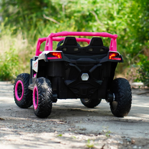 UTV electric copii Warrior, 4x4, 120W, 12V 7Ah, premium, roz [4]