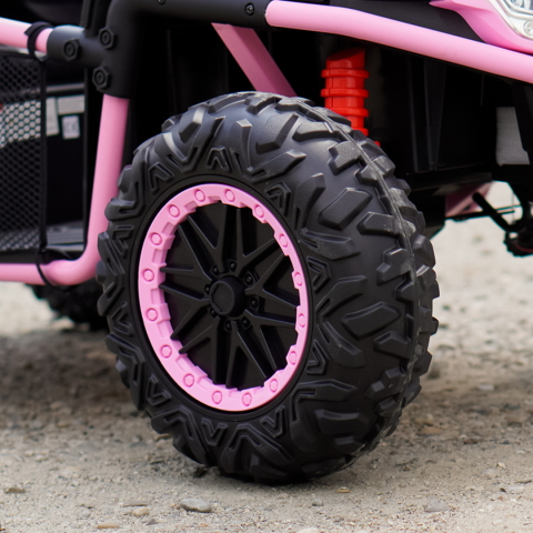 Electric UTV for Kids, Dune-Buggy SPORT, 2-Seater, 800W, 24V 10Ah, 4x4,  Premium, pink [12]