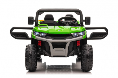UTV electric pentru 2 copii Farm Tractor, 6x6 180W, 12V cu scaun tapitat, verde [6]