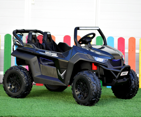 Electric UTV for children with 2 seats, BJS612, 90W 12V, bluetooth, black [1]