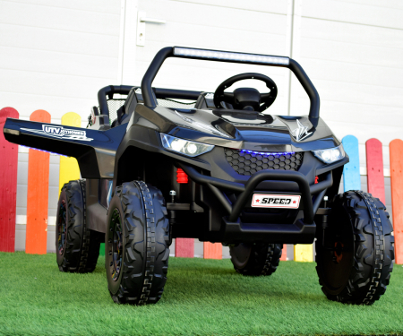 Electric UTV for children with 2 seats, BJS612, 90W 12V, bluetooth, black [2]