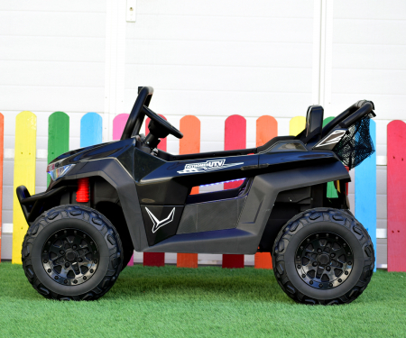 Electric UTV for children with 2 seats, BJS612, 90W 12V, bluetooth, black [4]