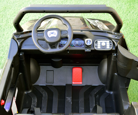 Electric UTV for children with 2 seats, BJS612, 90W 12V, bluetooth, black [10]