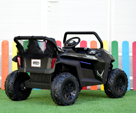 Electric UTV for children with 2 seats, BJS612, 90W 12V, bluetooth, black [5]
