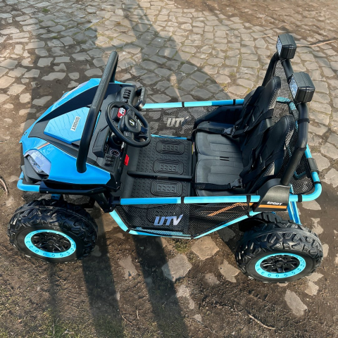 UTV electric pentru copii Dune-Buggy, 2 locuri, 200W, 12V, roti MOI, albastru [8]