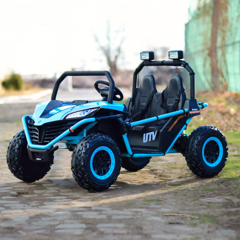 UTV electric pentru copii Dune-Buggy, 2 locuri, 300W, 24V, roti MOI, albastru [3]