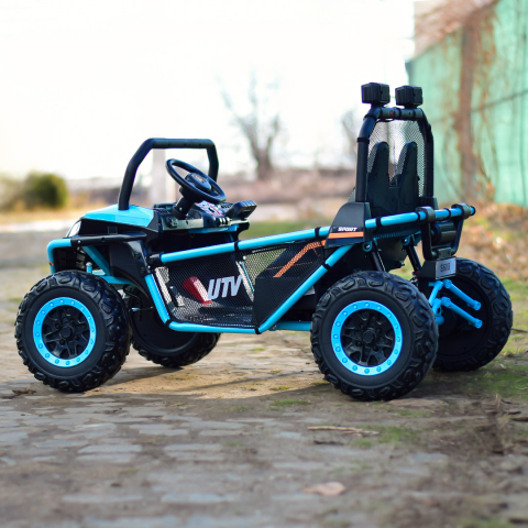 UTV electric pentru copii Dune-Buggy, 2 locuri, 300W, 24V, roti MOI, albastru [5]