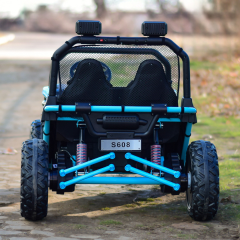 UTV electric pentru copii Dune-Buggy, 2 locuri, 300W, 24V, roti MOI, albastru [7]