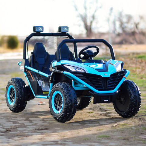 UTV electric pentru copii Dune-Buggy, 2 locuri, 300W, 24V, roti MOI, albastru [2]