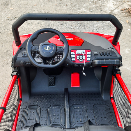 UTV electric pentru copii Dune-Buggy, 2 locuri, 300W, 24V, roti MOI, rosu [13]
