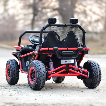 UTV electric pentru copii Dune-Buggy, 2 locuri, 300W, 24V, roti MOI, rosu [7]