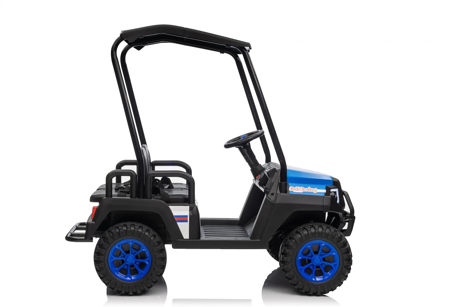 UTV electric pentru copii, Golf-Kart, 400W, 4 locuri, 24V 7Ah, roti moi, albastru [9]