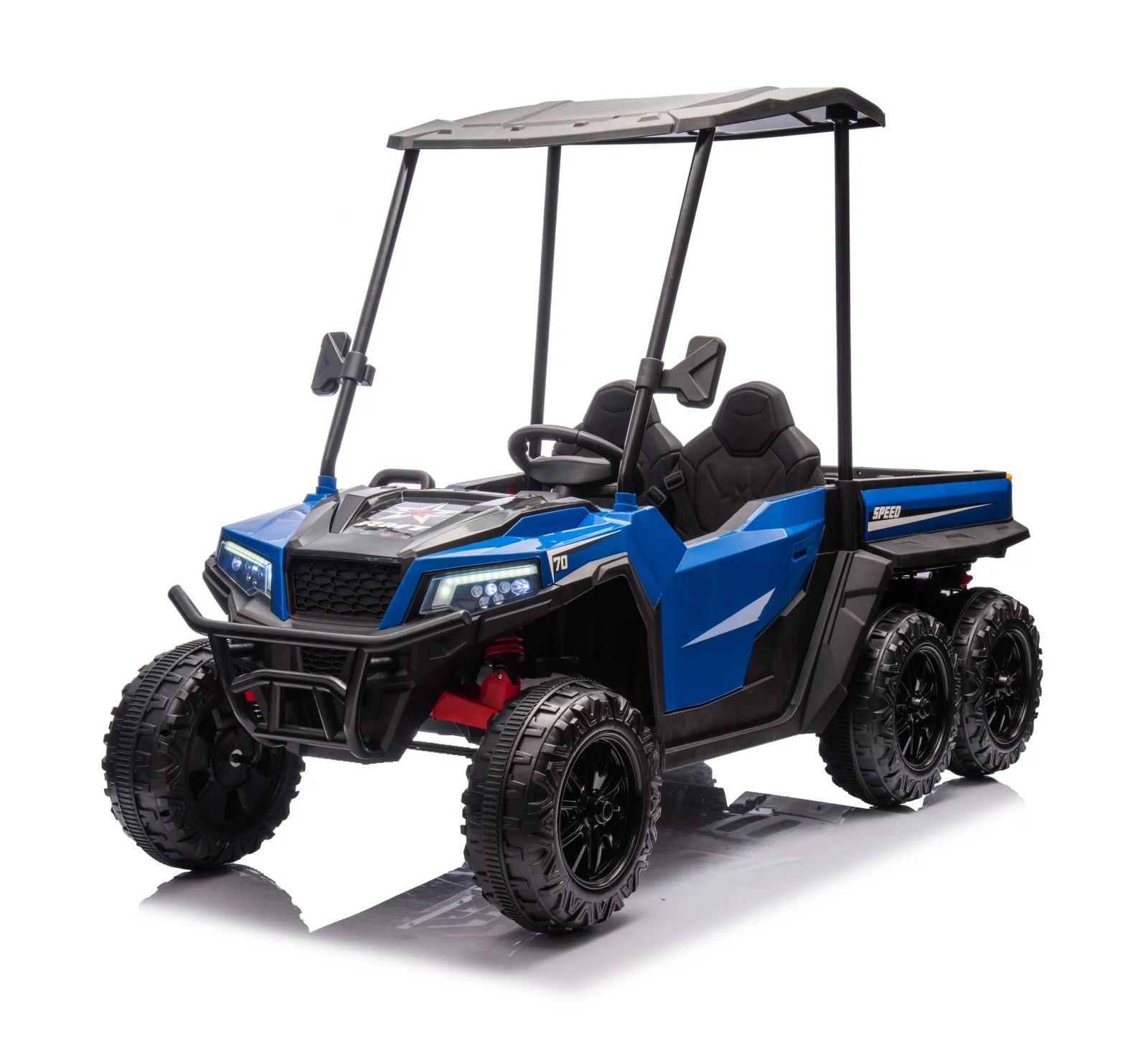 Ride On ATV & UTV - Premium 2-Seater Ride-On UTV for Kids – Gladiator Style, 180W 12V, EVA Soft Wheels, Padded Seat, Bluetooth, blue