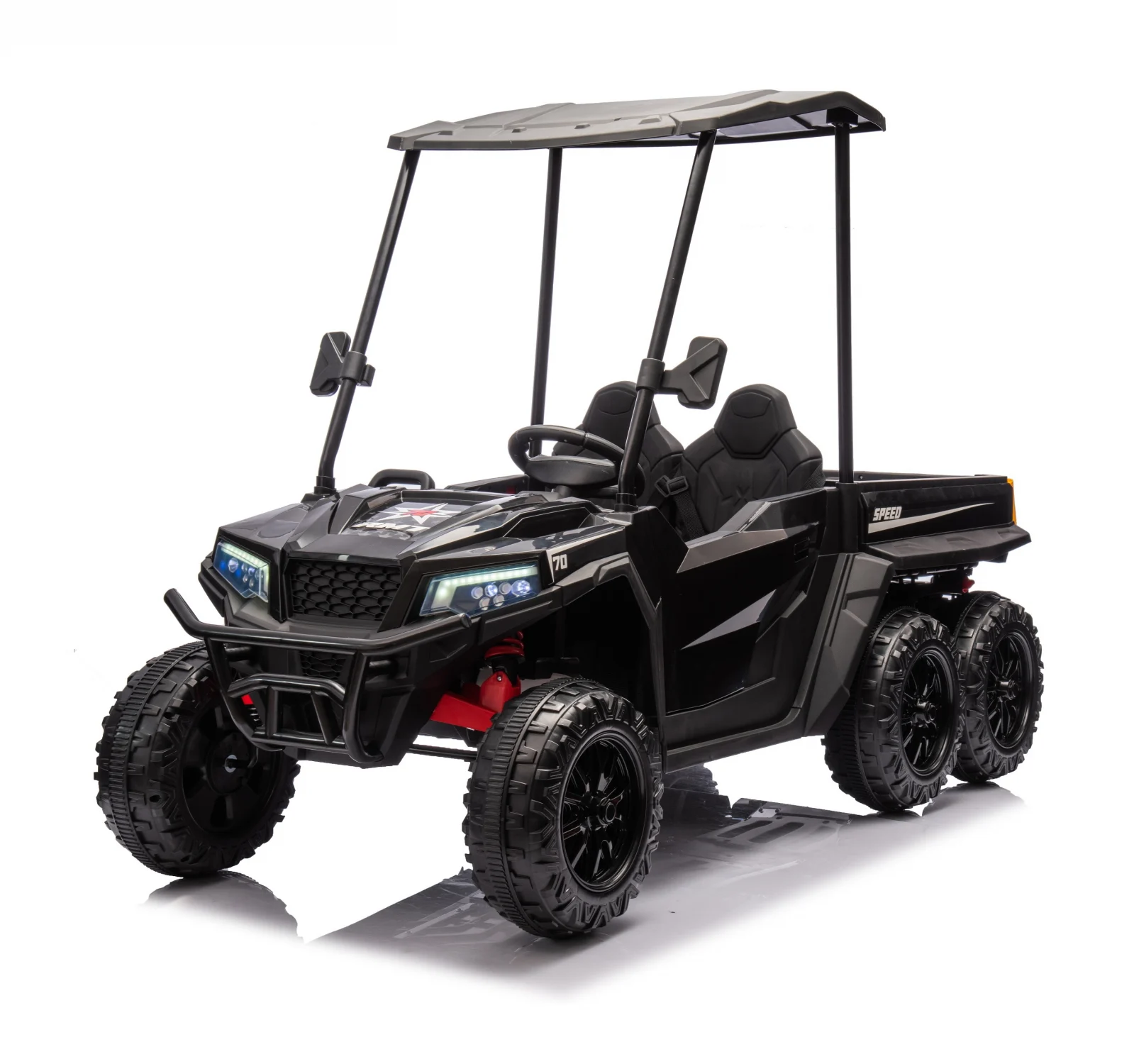 Ride On ATV & UTV - Premium 2-Seater Ride-On UTV for Kids – Gladiator Style, 180W 12V, EVA Soft Wheels, Padded Seat, Bluetooth, black