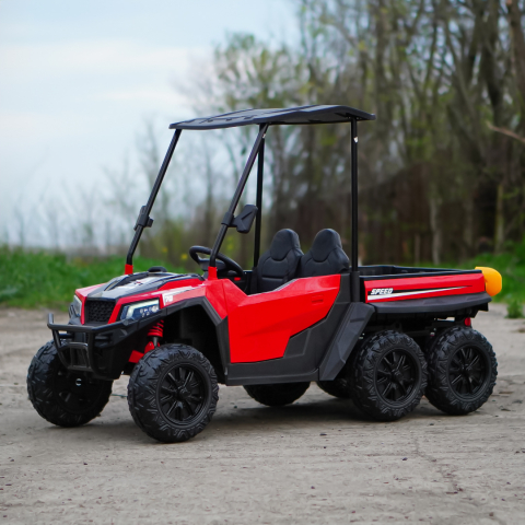 UTV electric pt 2 copii, bluetooth, roti EVA, scaun tapitat, 180W, 12V, premium, rosu [3]