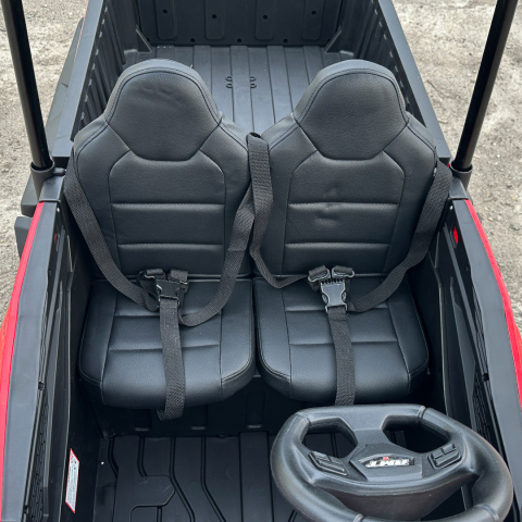 UTV electric pt 2 copii, bluetooth, roti EVA, scaun tapitat, 180W, 12V, premium, rosu [14]