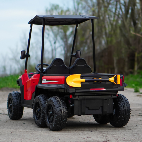 UTV electric pt 2 copii, bluetooth, roti EVA, scaun tapitat, 180W, 12V, premium, rosu [6]