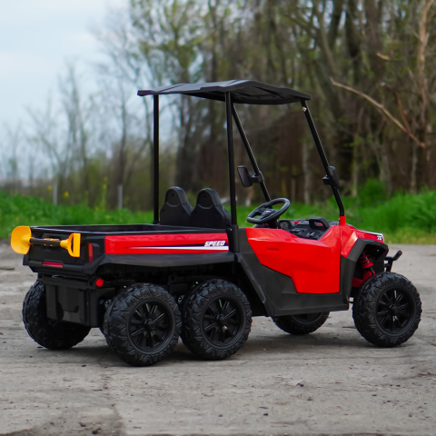 UTV electric pt 2 copii, bluetooth, roti EVA, scaun tapitat, 180W, 12V, premium, rosu [7]