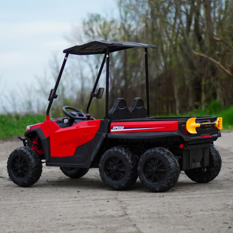 UTV electric pt 2 copii, bluetooth, roti EVA, scaun tapitat, 180W, 12V, premium, rosu [5]