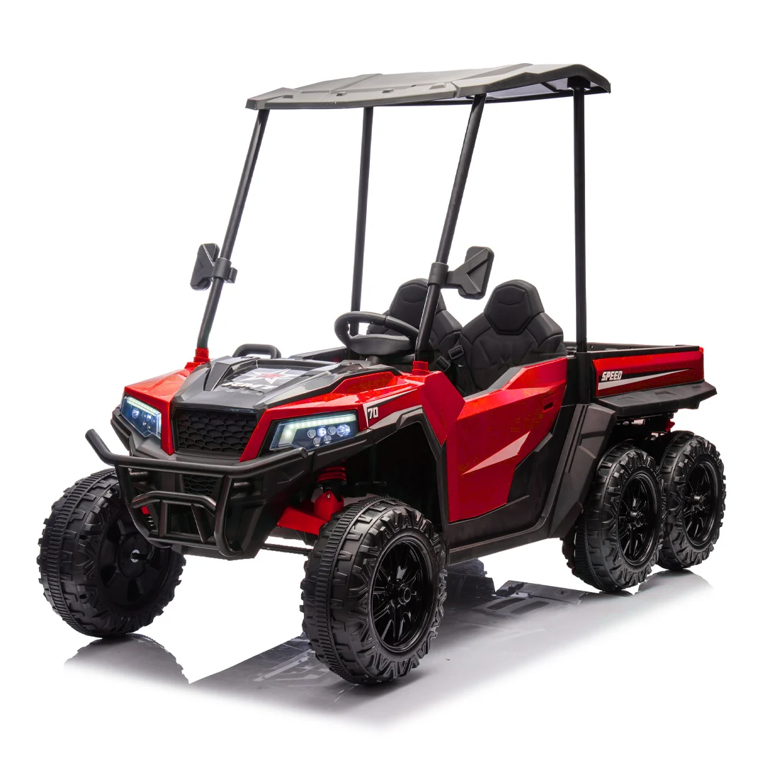 Ride On ATV & UTV - Premium 2-Seater Ride-On UTV for Kids – Gladiator Style, 180W 12V, EVA Soft Wheels, Padded Seat, Bluetooth, Red