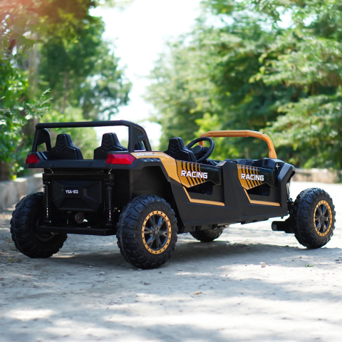 UTV electric Racing cu 4 locuri, 600W, 24V, 14Ah, premium, galben [7]