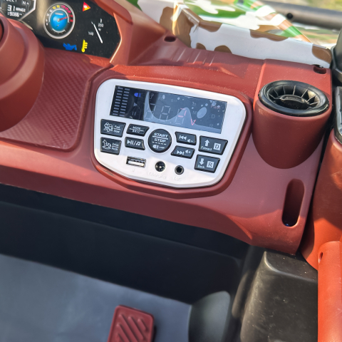 Electric ride-on UTV Super-Carrier for kids, 4x4, 2 seats, 140W, 12V, premium, camouflage green [13]