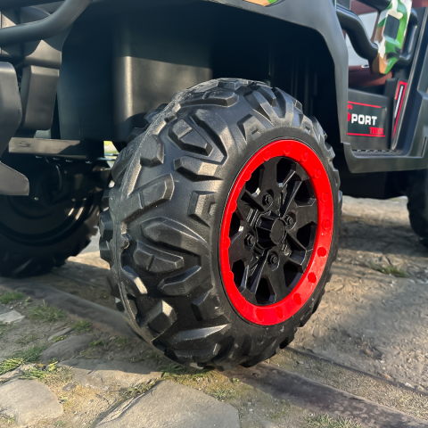 Electric ride-on UTV Super-Carrier for kids, 4x4, 2 seats, 140W, 12V, premium, camouflage green [12]