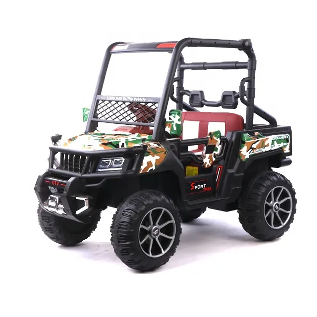 Ride On ATV & UTV - Electric ride-on UTV Super-Carrier for kids, 4x4, 2 seats, 140W, 12V, premium, camouflage green