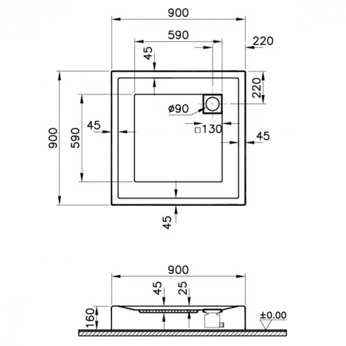 90x90cm, patrat, mb | 58600001000 [2]