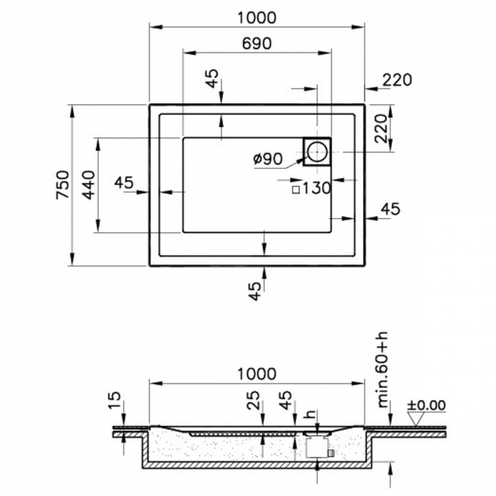 100x75cm, rectangulara zero surface | 57480001000 [2]