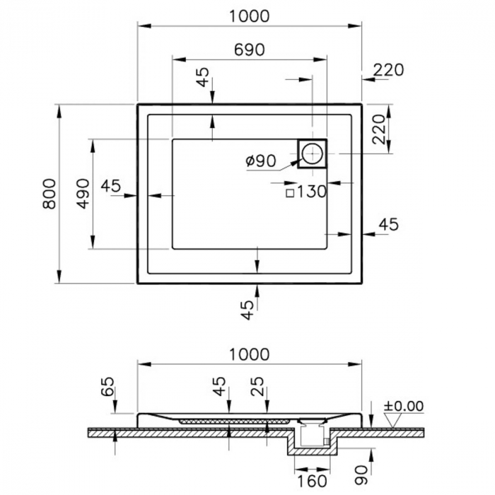 100x80cm, rectangulara mf | 58210001000 [2]