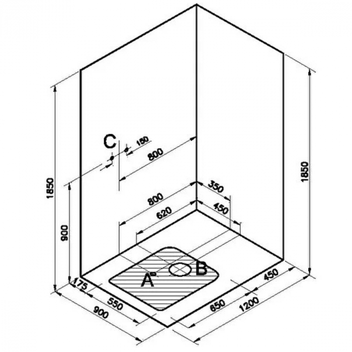 120x090, stanga, u wall, lid | 64971014000 [2]