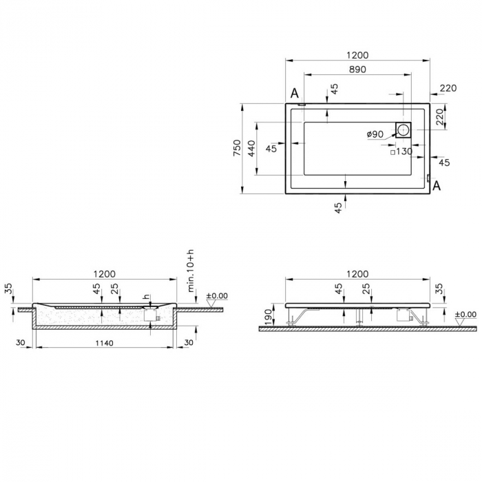 120x75cm, rectangulara flat | 57110001000 [2]