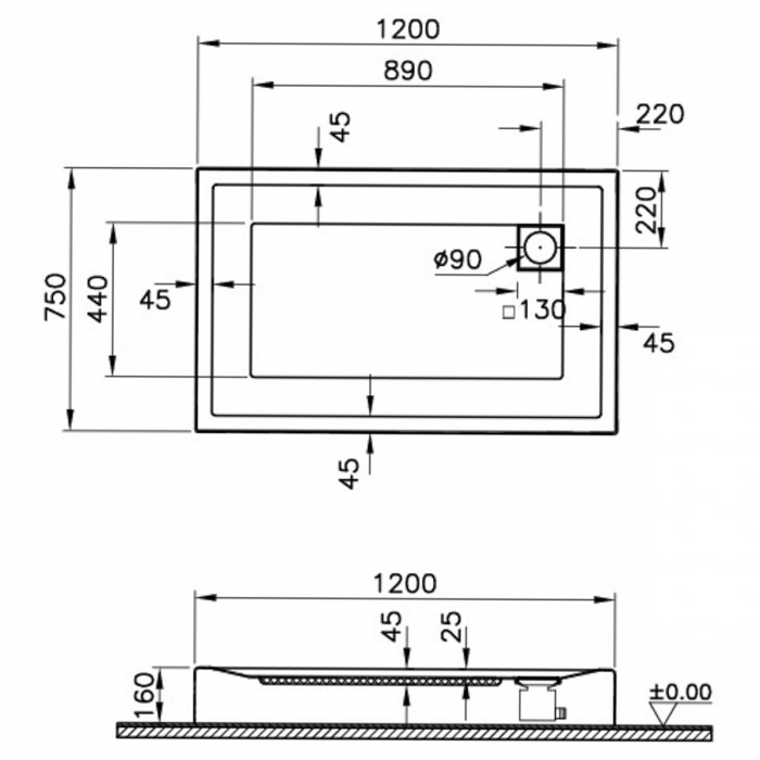 120x75cm, rectangulara mb | 57120001000 [2]