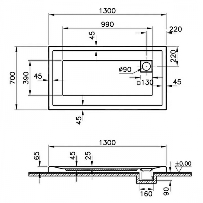 130x70cm, rectangulara mf | 58440001000 [2]