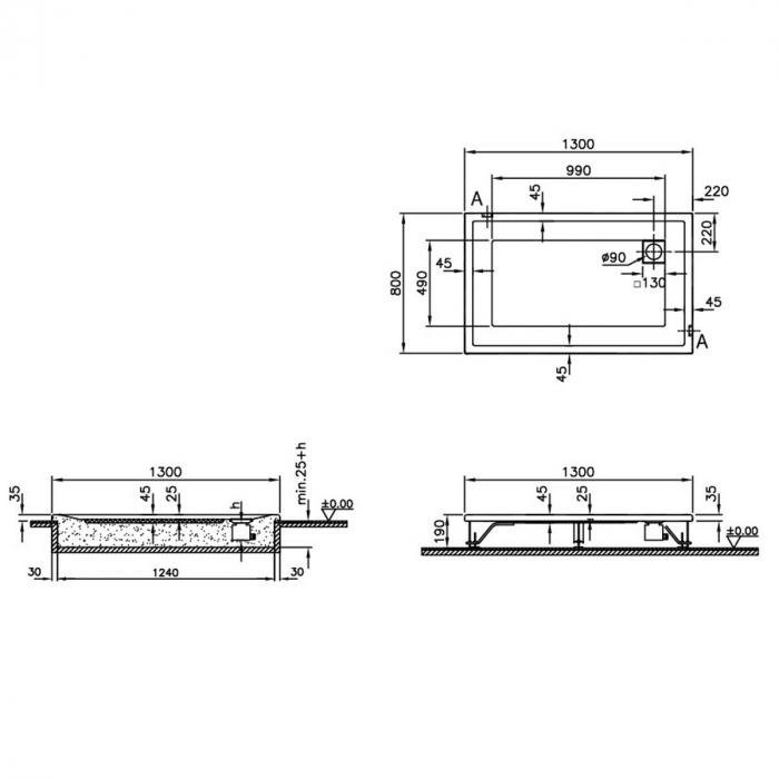 130x80cm, rectangulara flat | 56770001000 [2]