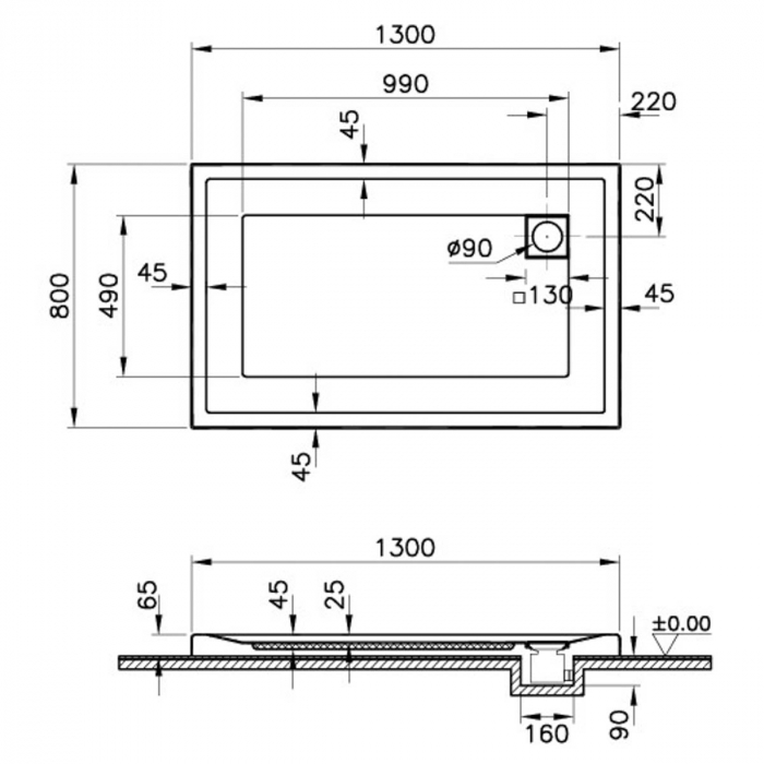 130x80cm, rectangulara mf | 58240001000 [2]