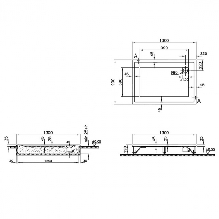 130x90cm, rectangulara flat | 58740001000 [2]