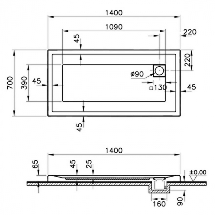 140x70cm, rectangulara mf | 58450001000 [2]