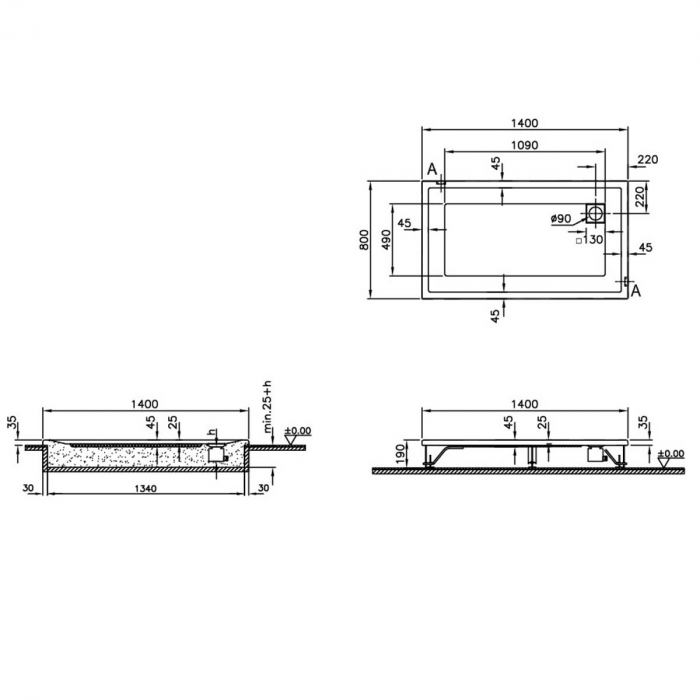 140x80cm, rectangulara flat | 56780001000 [2]