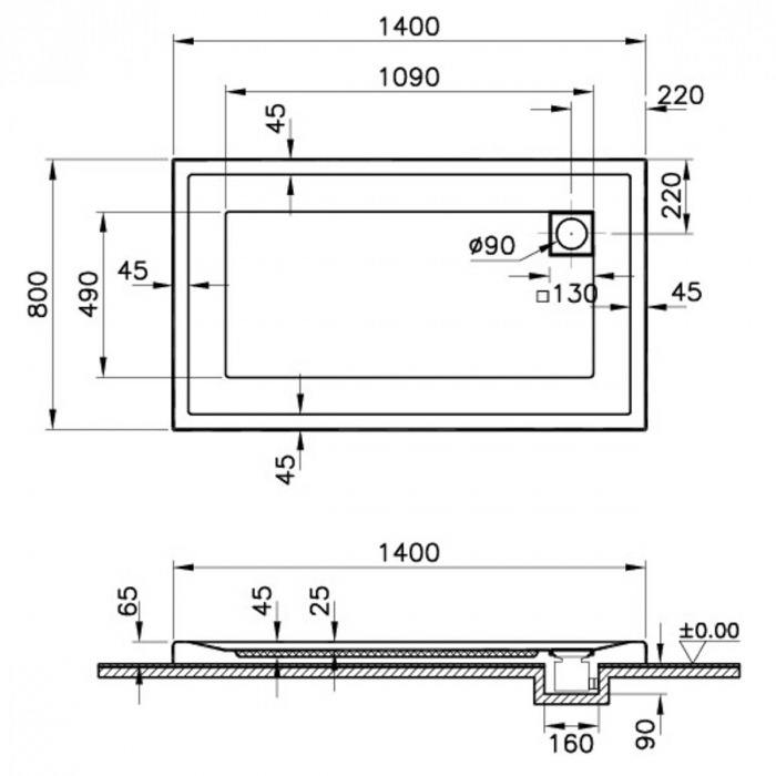 140x80cm, rectangulara mf | 58250001000 [2]
