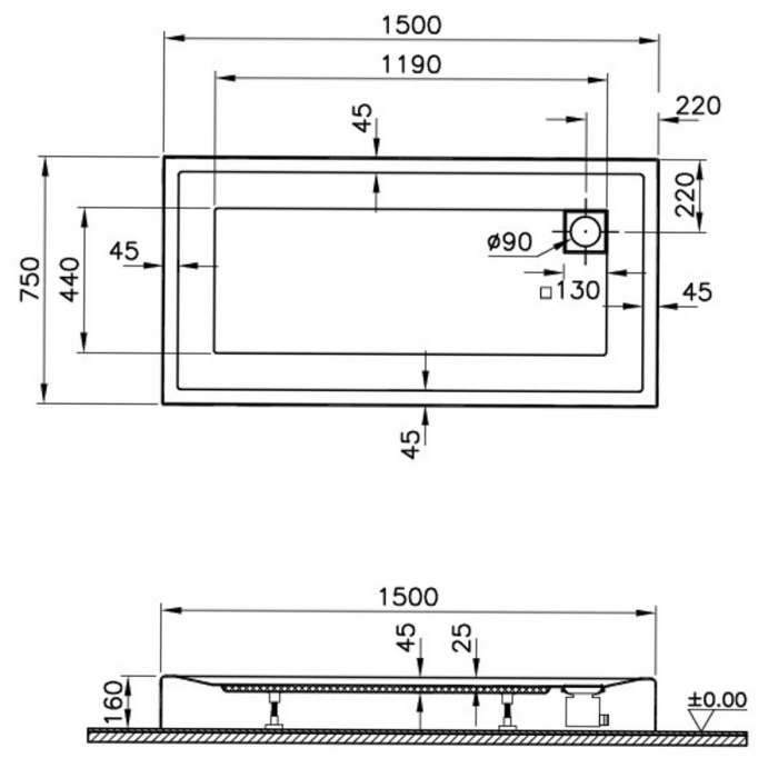 150x75cm, rectangulara mb | 57180001000 [2]