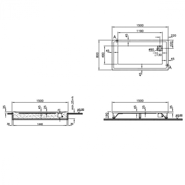 150x80cm, rectangulara flat | 56790001000 [2]