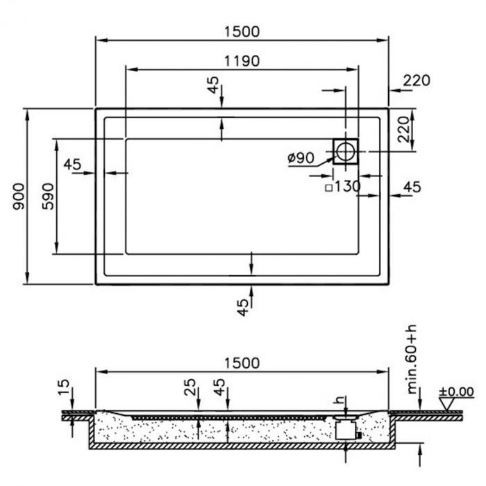 150x90cm, rectangulara zero surface | 58560001000 [2]